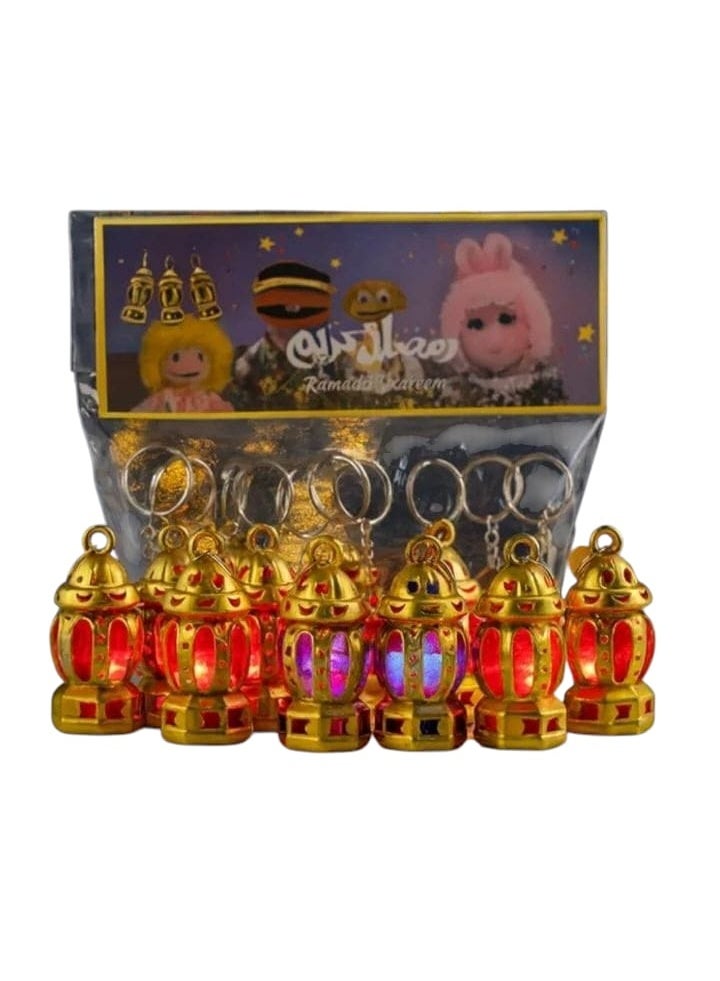 فانوس  رمضان بلاستيك بتنور ميداليه ( 12 قطعه ) هدايا جميلة  مناسبة للاحتفال بالشهر الكريم - متعدد الالوان - Image 4